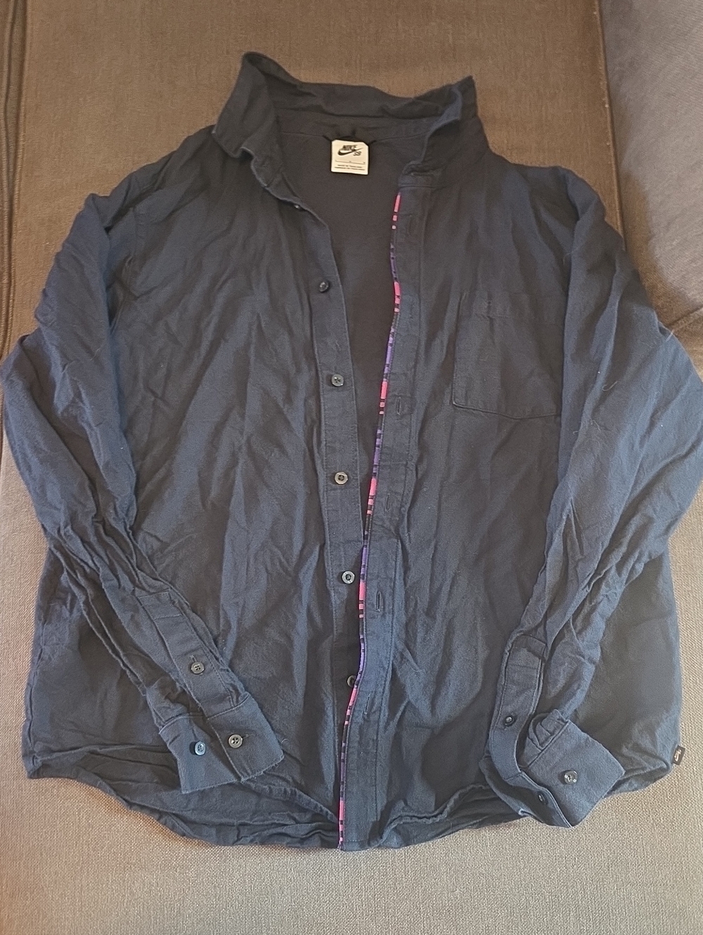 Nike Black Lightweight Button-Up Shirt Jacket